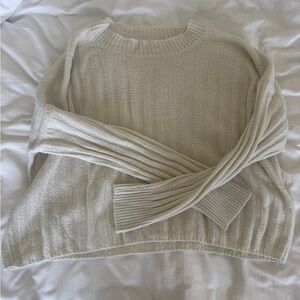American Eagle Outfitters Cream Crew Neck Sweater